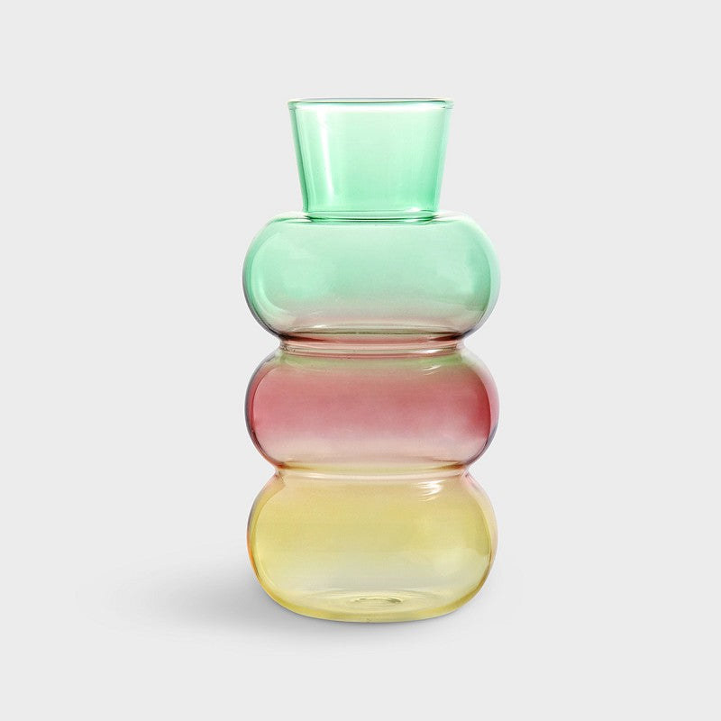 Stained glass vase Droplet green