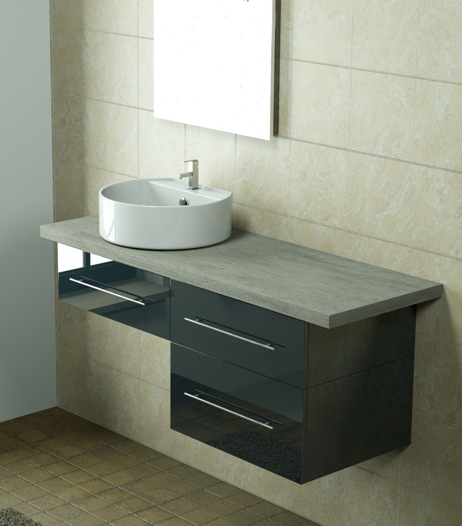 Conjunto de muebles de baño LIVE 140 antracita