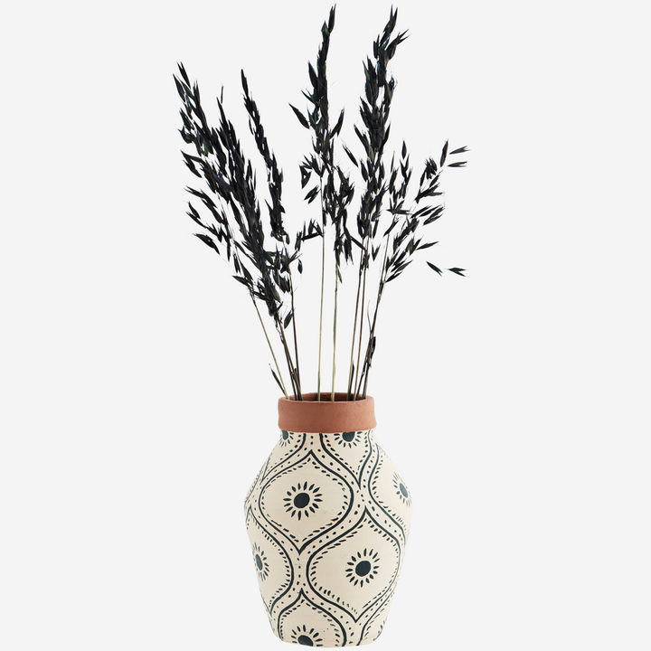 Hand painted clay vase