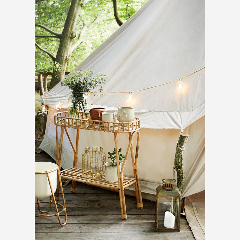 LUSSIOL Hanging lamp korba, rattan, 60 W, nature, ø 30 x H 23 cm