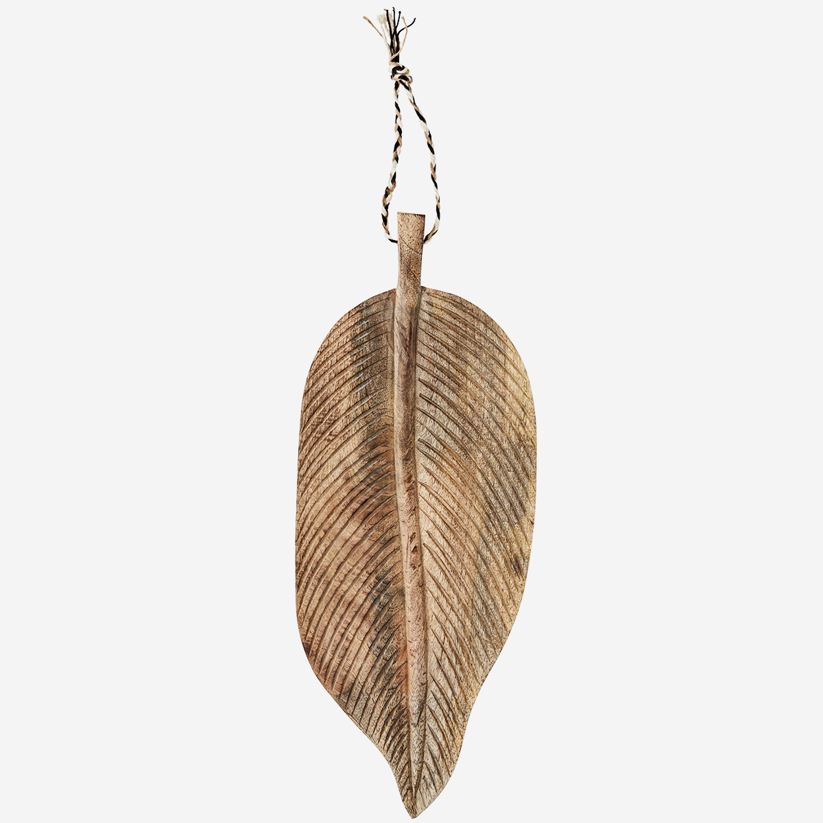 Leaf-shaped mango wood serving board