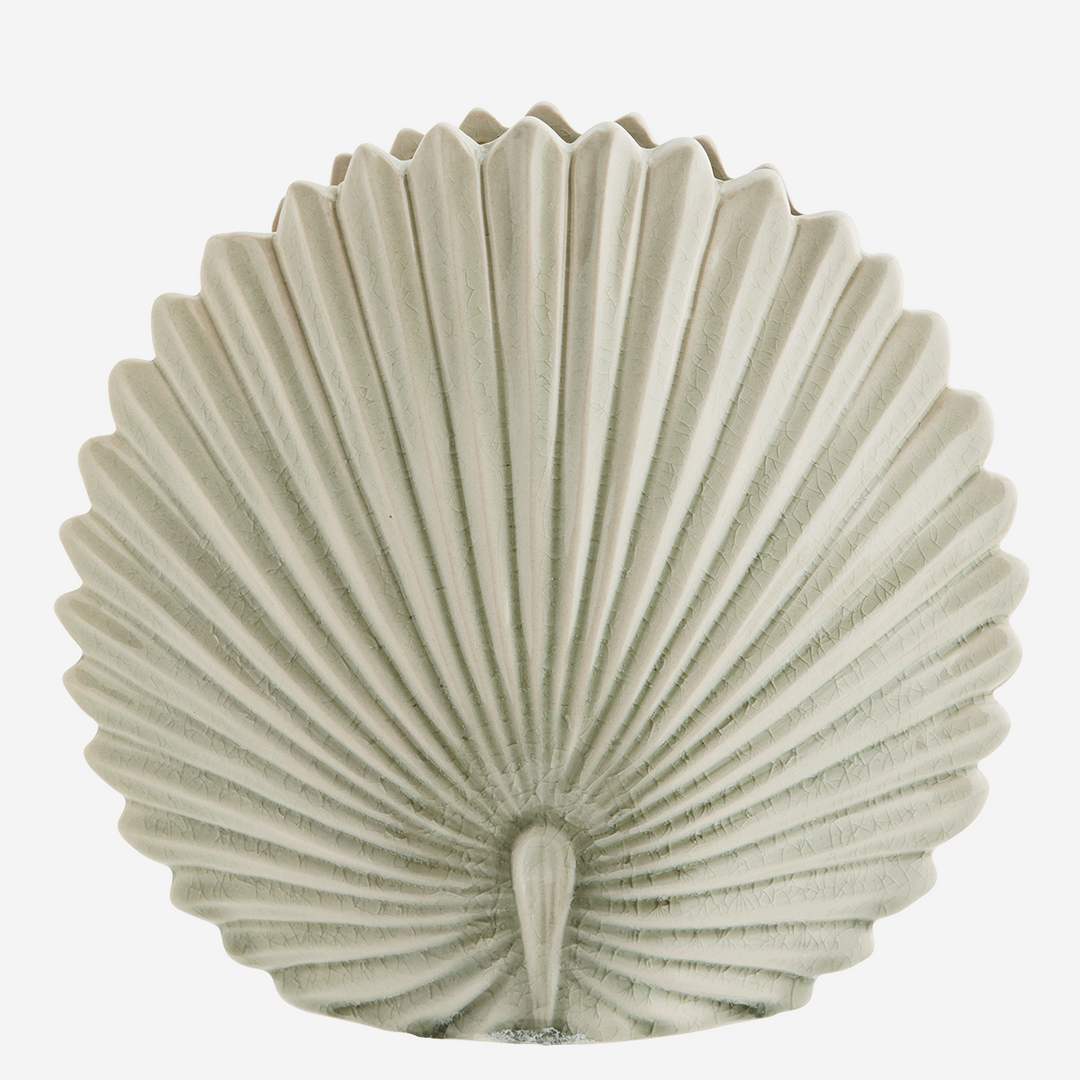 Vase leaf in white earthenware