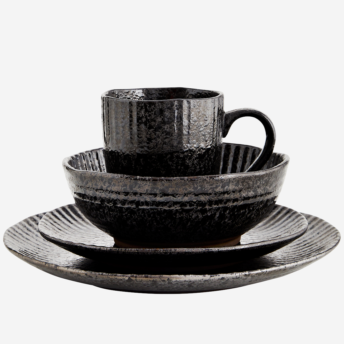 Steingut Speiseteller in Schwarz Ø 27 cm
