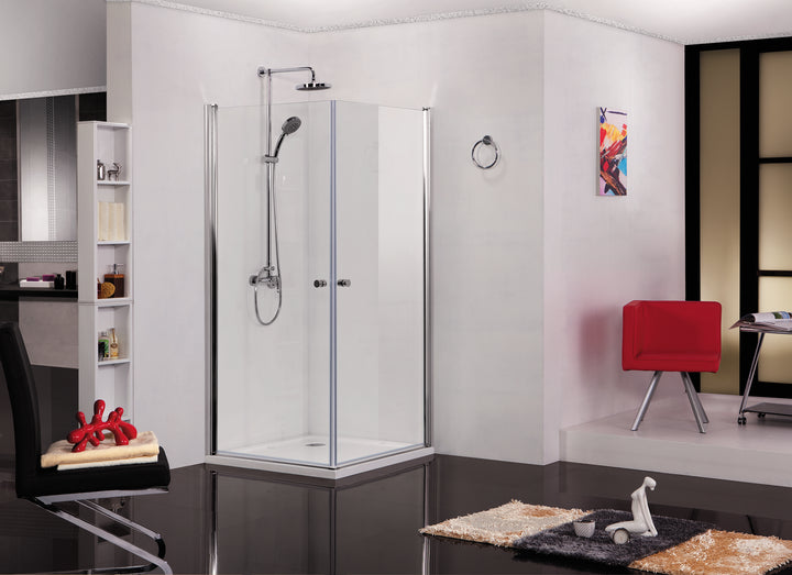 ELEGANCE shower cabin with two swinging doors in 2 different sizes