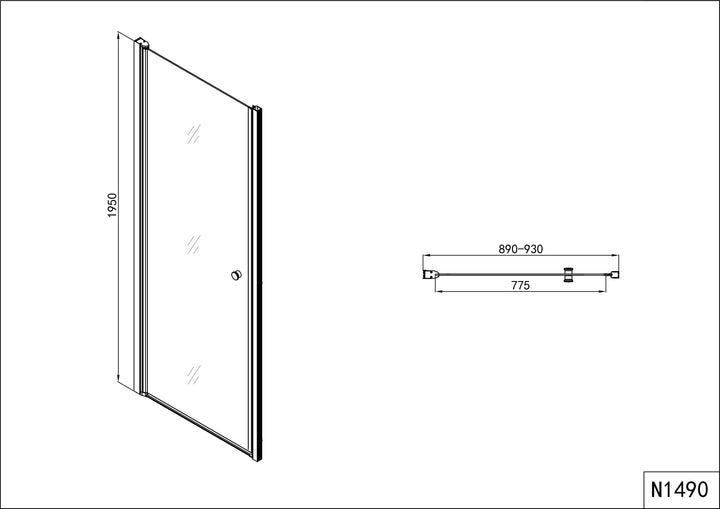 ELEGANCE swing door in 2 different sizes