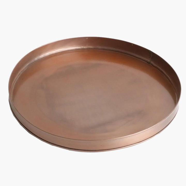 Round decorative tray copper