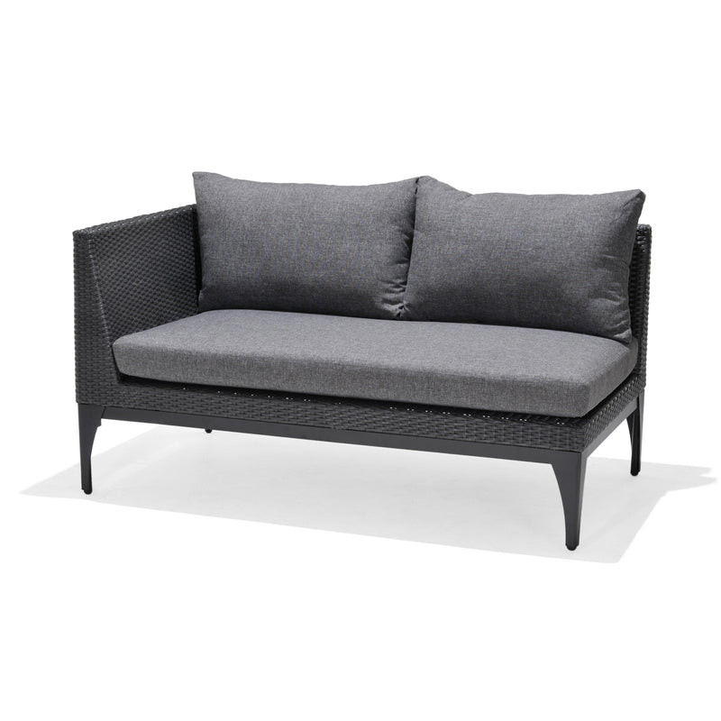 Infinity sofa set including seat and back cushions, black