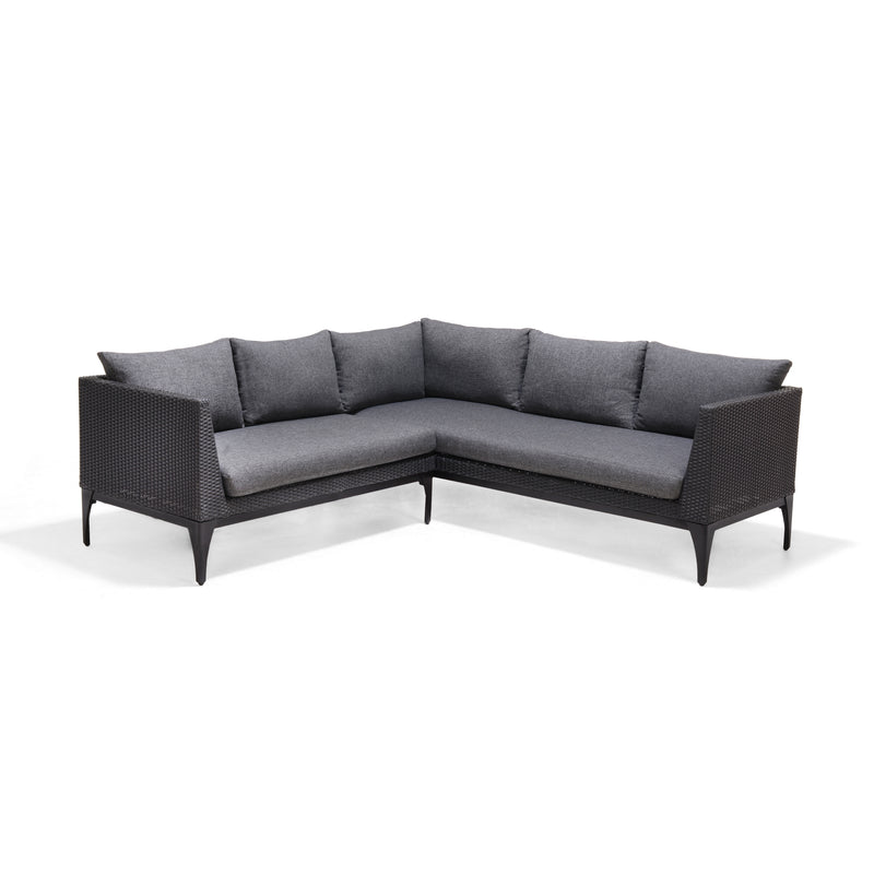 Infinity sofa set including seat and back cushions, black
