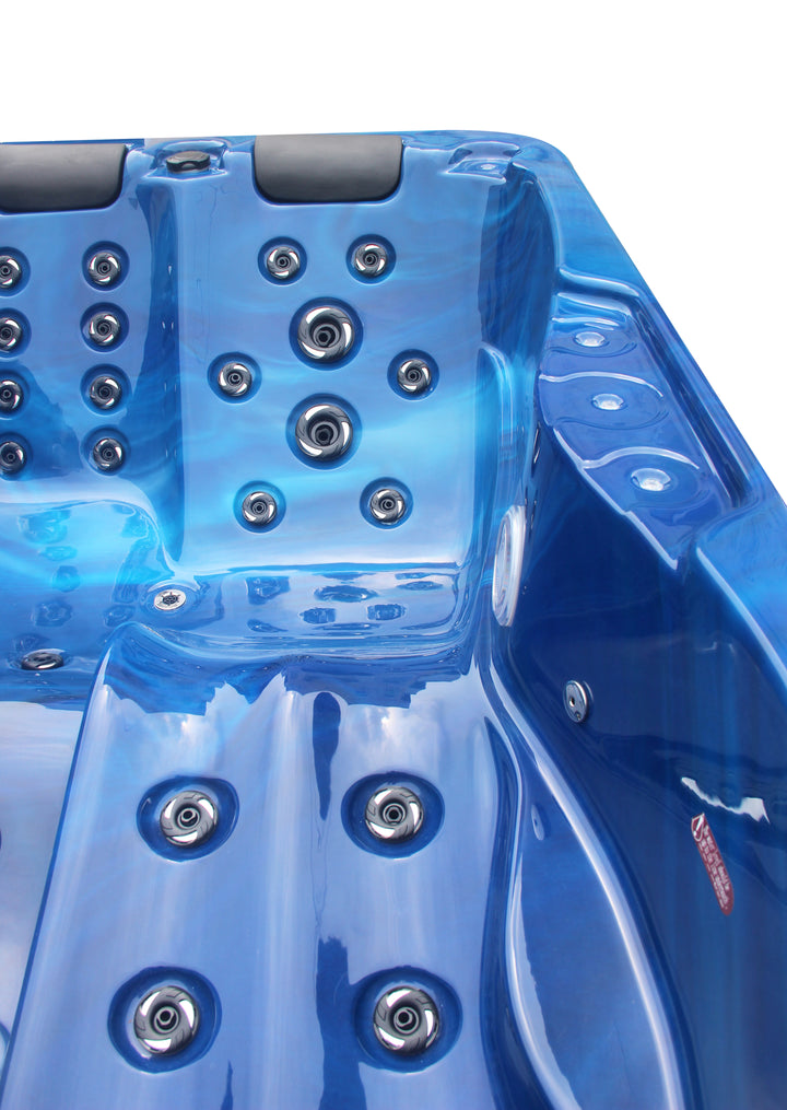 Outdoorwhirlpool Modena Blau inkl. Abdeckung 205x130x70 cm
