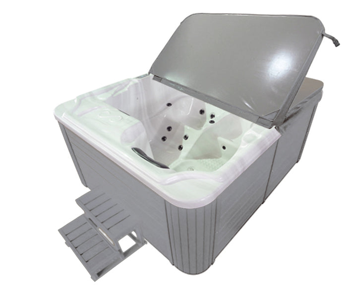 Outdoor whirlpool OASIS white including cover and steps - 208 x 175 x 90 cm