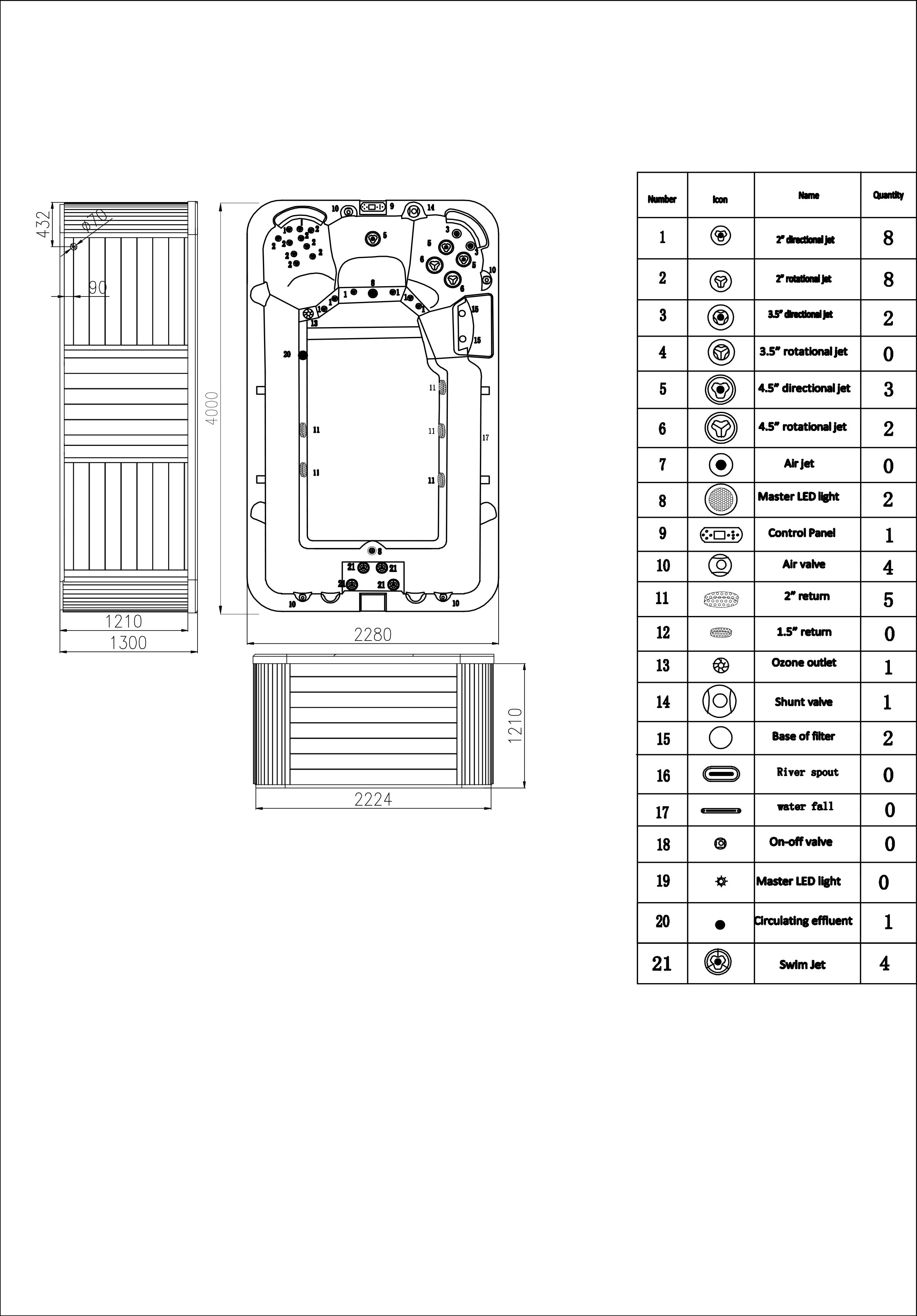 Swimspa IBIZA STERLING SILVER including cover and ladder 400 x 228 x 131 cm
