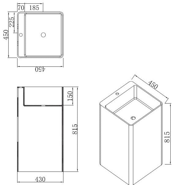Design Waschsäule aus Mineralguss