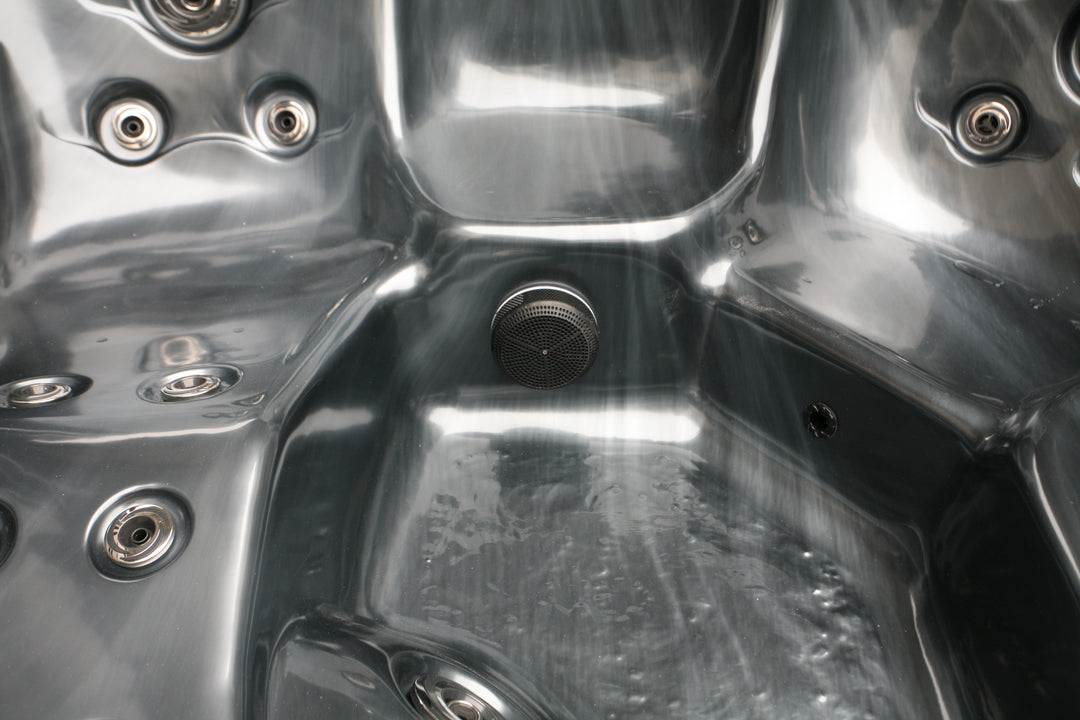 Outdoorwhirlpool TAHITI Pearl Shadow Grau inkl. Abdeckung und Stiege 200x200x88 cm