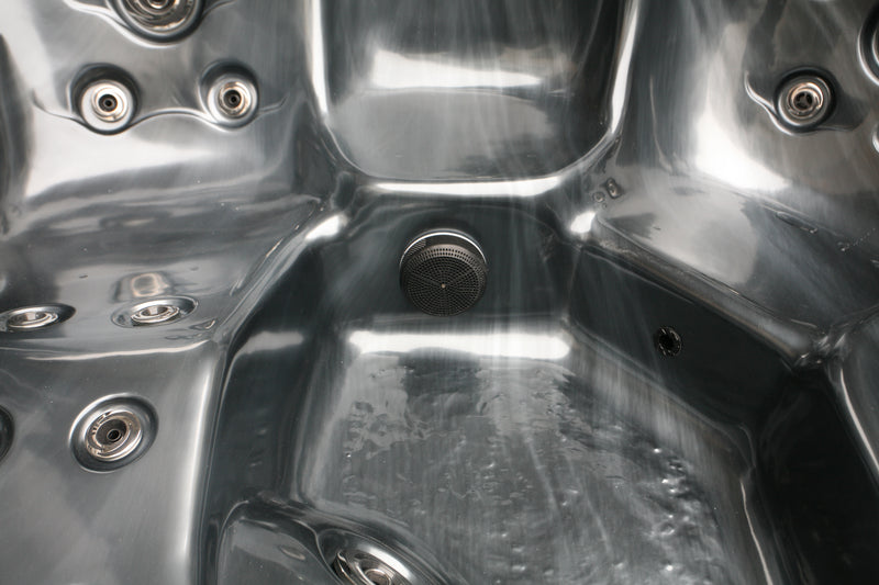 Outdoorwhirlpool TAHITI Pearl Shadow Grau inkl. Abdeckung und Stiege - 200 x 200 x 88 cm