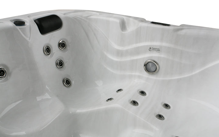 Outdoorwhirlpool TAHITI Sterling Silver inkl. Abdeckung und Stiege - 200 x 200 x 88 cm